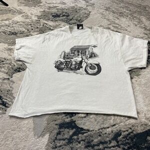 Harley-Davidson Y2K Saddleback Logan Utah T Shirt Sz XL White Cropped!